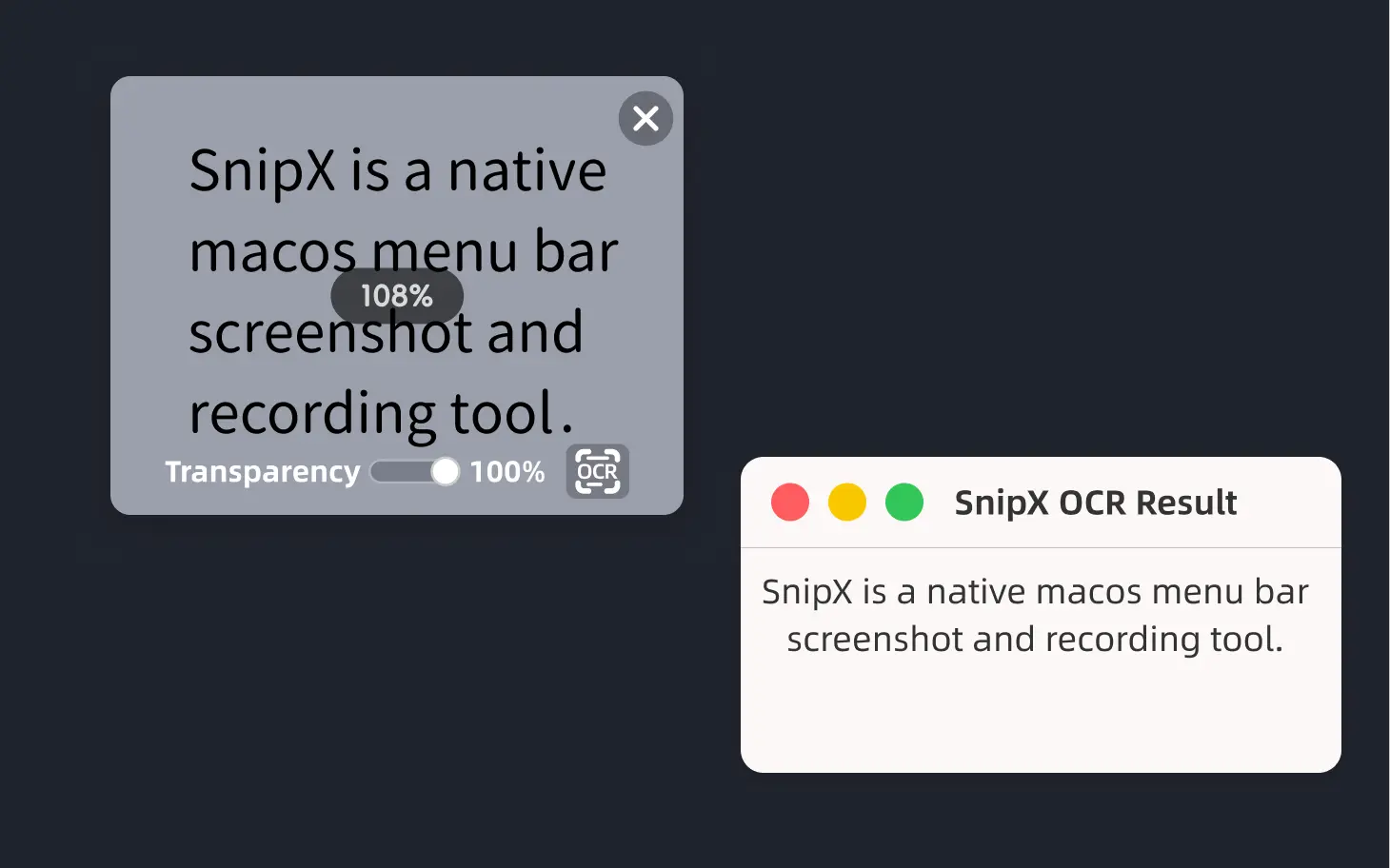SnipX 本地 OCR 识别截图文字